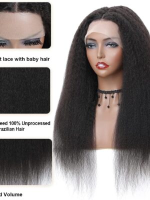 Kinky Straight Wig Human Hair Natural