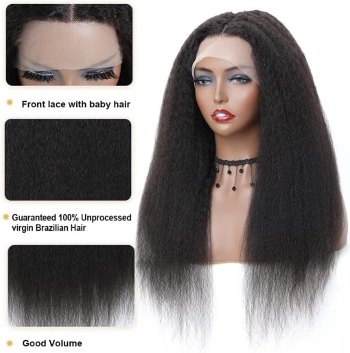 Kinky Straight Wig Human Hair Natural Blowout Look Volume