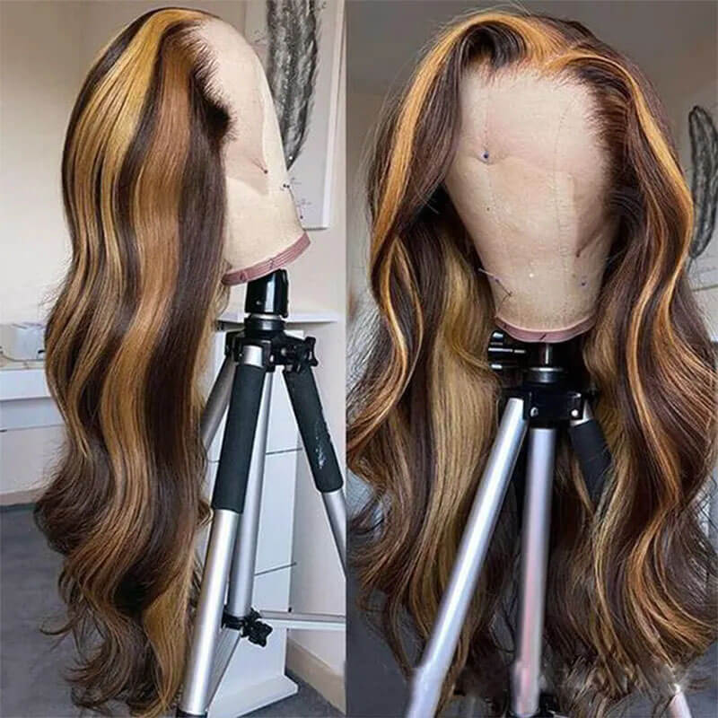 Wavy Honey Blonde Hair with Highlights Luminous Body Wave