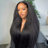 5x5 Lace Yaki Straight Wig Kinky Style Realistic Hairline