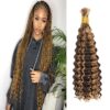 Honey Blonde Deep Wave Bulk Human Hair for Braiding Soft
