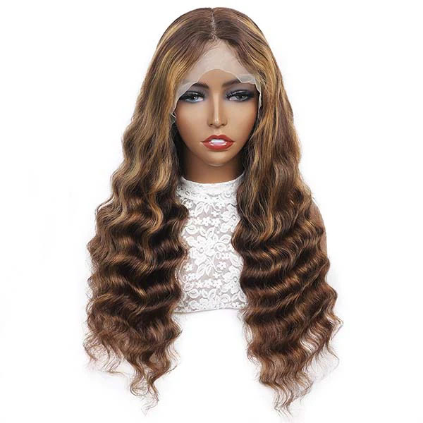 Loose Deep Wave Wig 4x4 Lace Closure Curls Natural Look