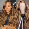 Wavy Honey Blonde Hair with Highlights Luminous Body Wave