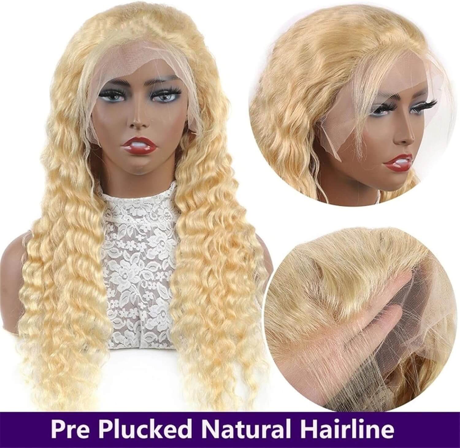 Blonde Deep Wave Wig 13x4 Lace Human Hair Voluminous