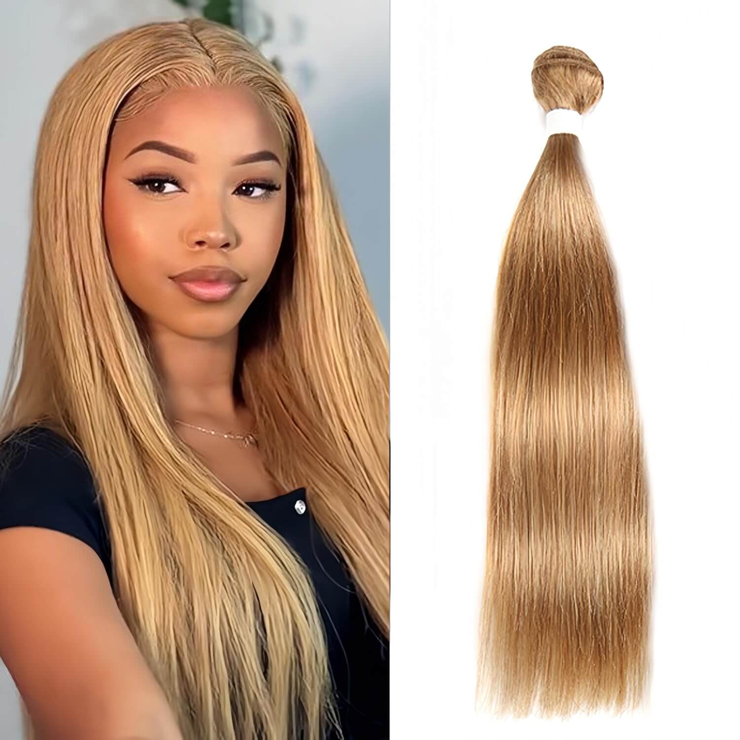 Luxury Honey Blonde Bundles Straight Human Hair Tangle-Free