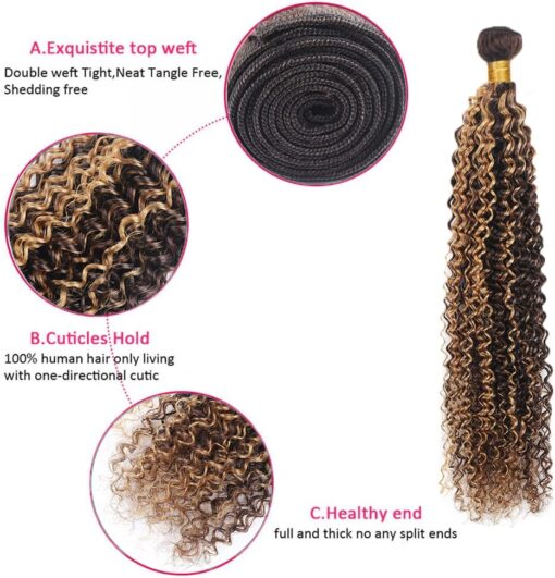 Honey Blonde Curly Bundles Virgin Hair Soft Curls Radiant