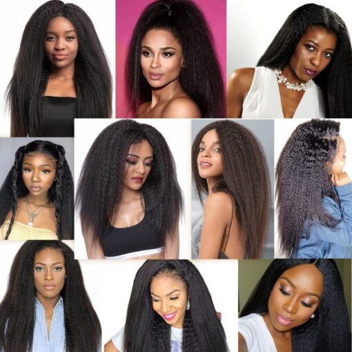 Kinky Straight Wig Human Hair Natural Blowout Look Volume