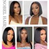 Black Bob Wigs Lace Front Human Hair Sleek Natural Look