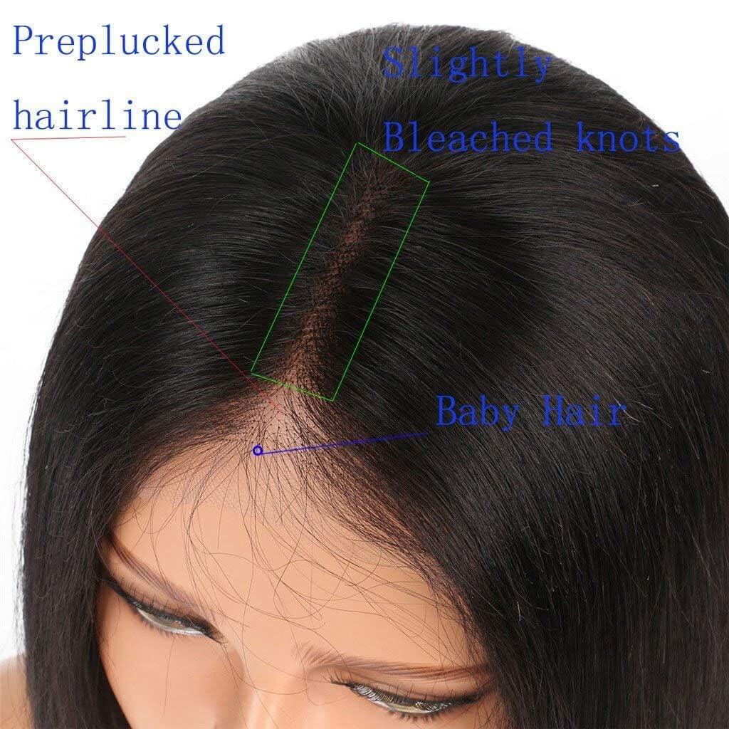 Black Bob Wigs Lace Front Human Hair Sleek Natural Look