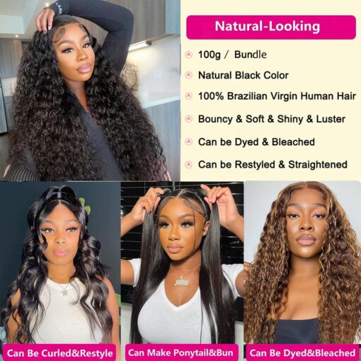 Water Wave Human Hair Bundles Soft Curls Natural Shine