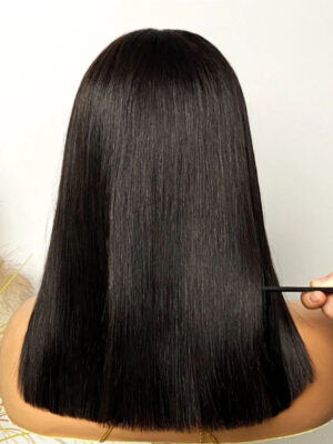 Black Bob Wig 2x6 Lace Closure Sleek Style