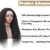 Kinky Straight Wig Human Hair Natural Blowout Look Volume