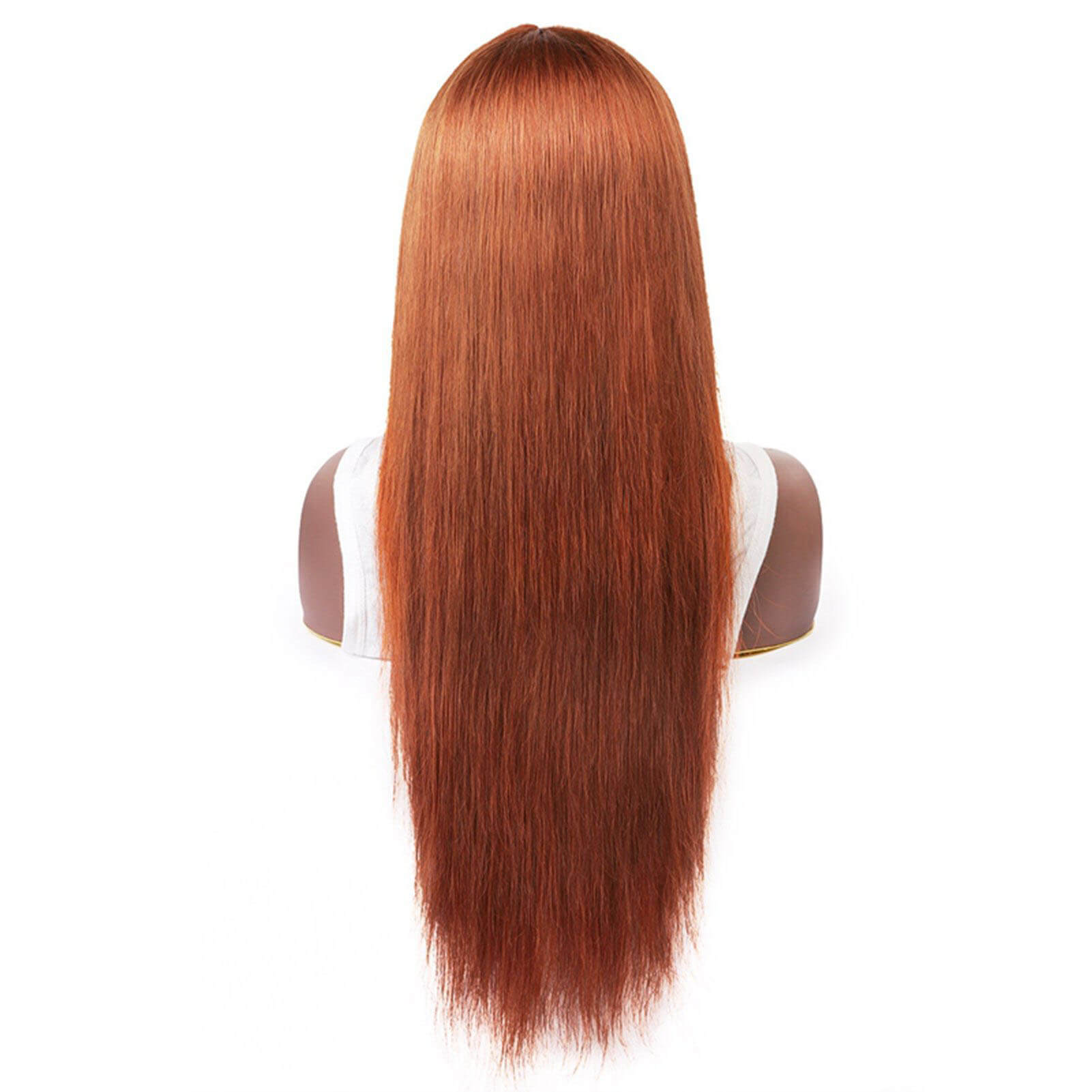 Luxe Ginger Wig Bold Straight Hair with Stylish Bangs