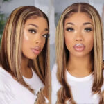 Honey Blonde Bob Wig with Highlights