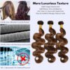 Honey Brown Human Hair Bundles Soft Shine Natural Color