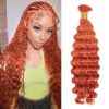 Ginger Deep Wave Bulk Braiding Hair Human Hair Voluminous