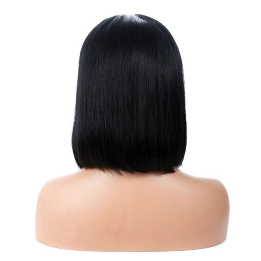 Black Bob Wigs Lace Front Human Hair Sleek Natural Look