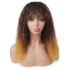 Curly Wig Blonde Ombre Three Color Human Hair Natural Look