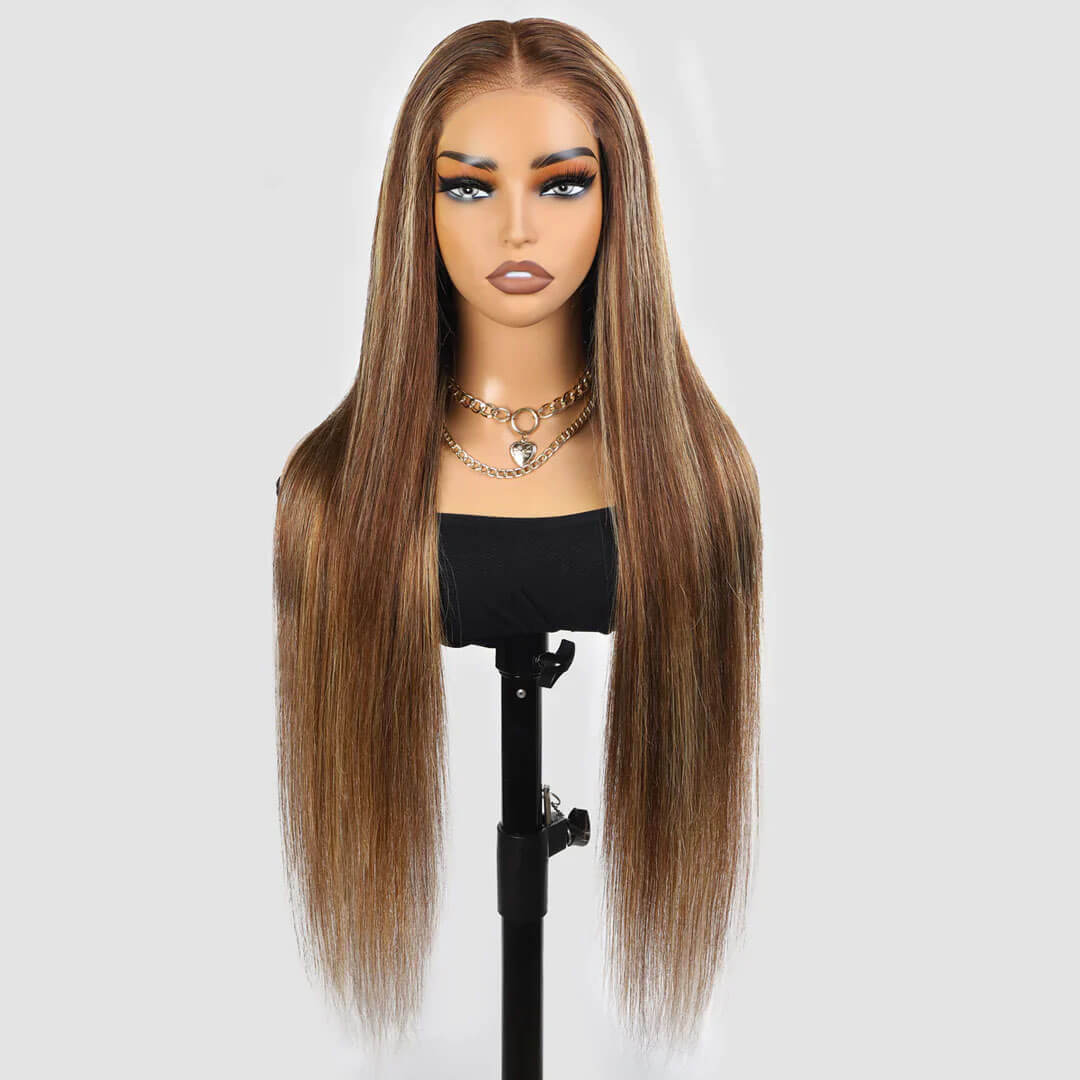 Straight Honey Blonde Wigs Glueless Lace Effortless Beauty