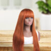 Luxe Ginger Wig Bold Straight Hair with Stylish Bangs