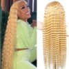 Blonde Deep Wave Wig 13x4 Lace Human Hair Voluminous