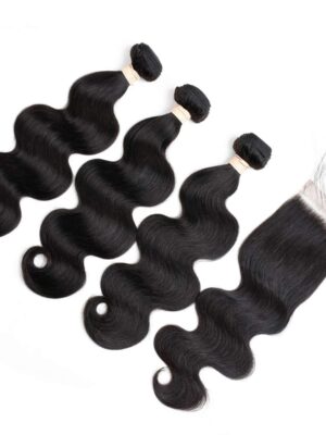 Body Wave Bundles with Closure Brazilian Hair