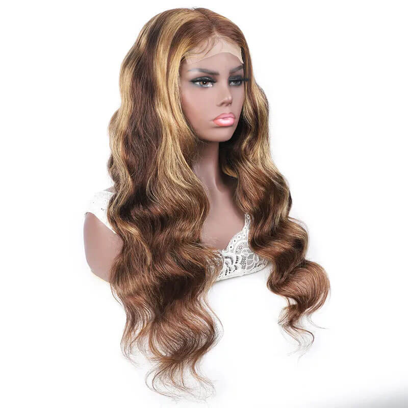Wavy Honey Blonde Hair with Highlights Luminous Body Wave