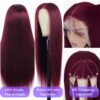Burgundy Lace Front Wig 13x4 Straight Hair Bold Sleek Look