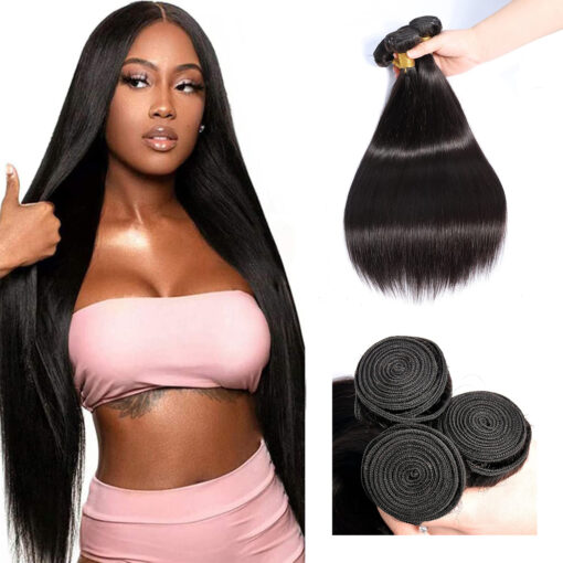Human Hair Straight Bundles Silky Texture Natural Shine