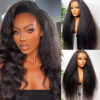Yaki Straight Hair Wig 13x4 Lace Human Hair Natural Finish