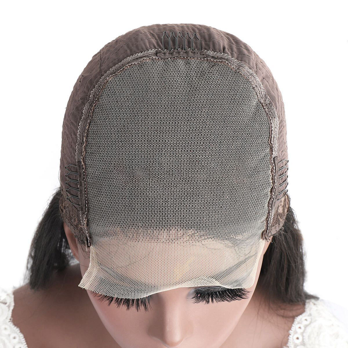Straight Human Hair Wig Glueless Lace Front Sleek Look