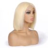 Bob Cut Blonde Wig T Lace Human Hair Natural Shine Sleek