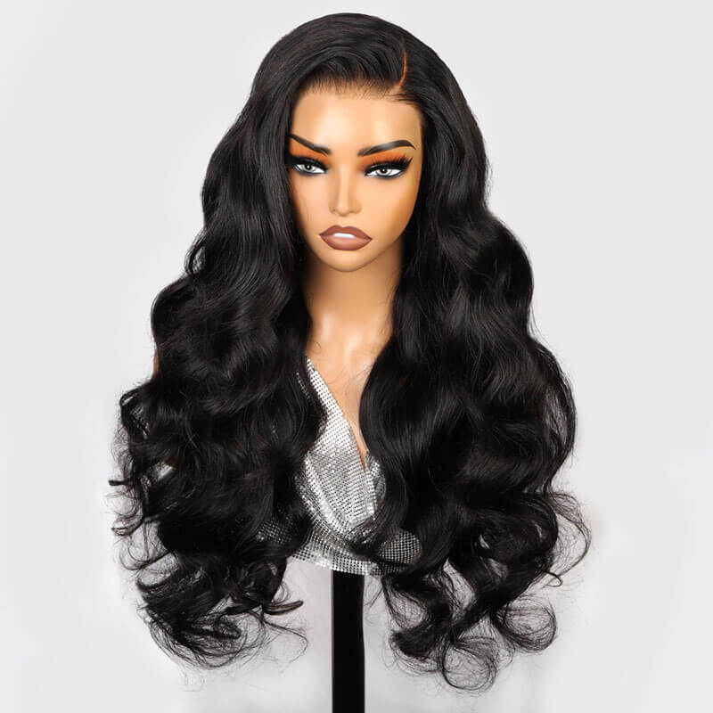 7x6 Lace Front Body Wave Wig Soft Black Everyday Glam