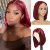 Burgundy Bob Wig 13x4 Lace Front Bold Color Human Hair