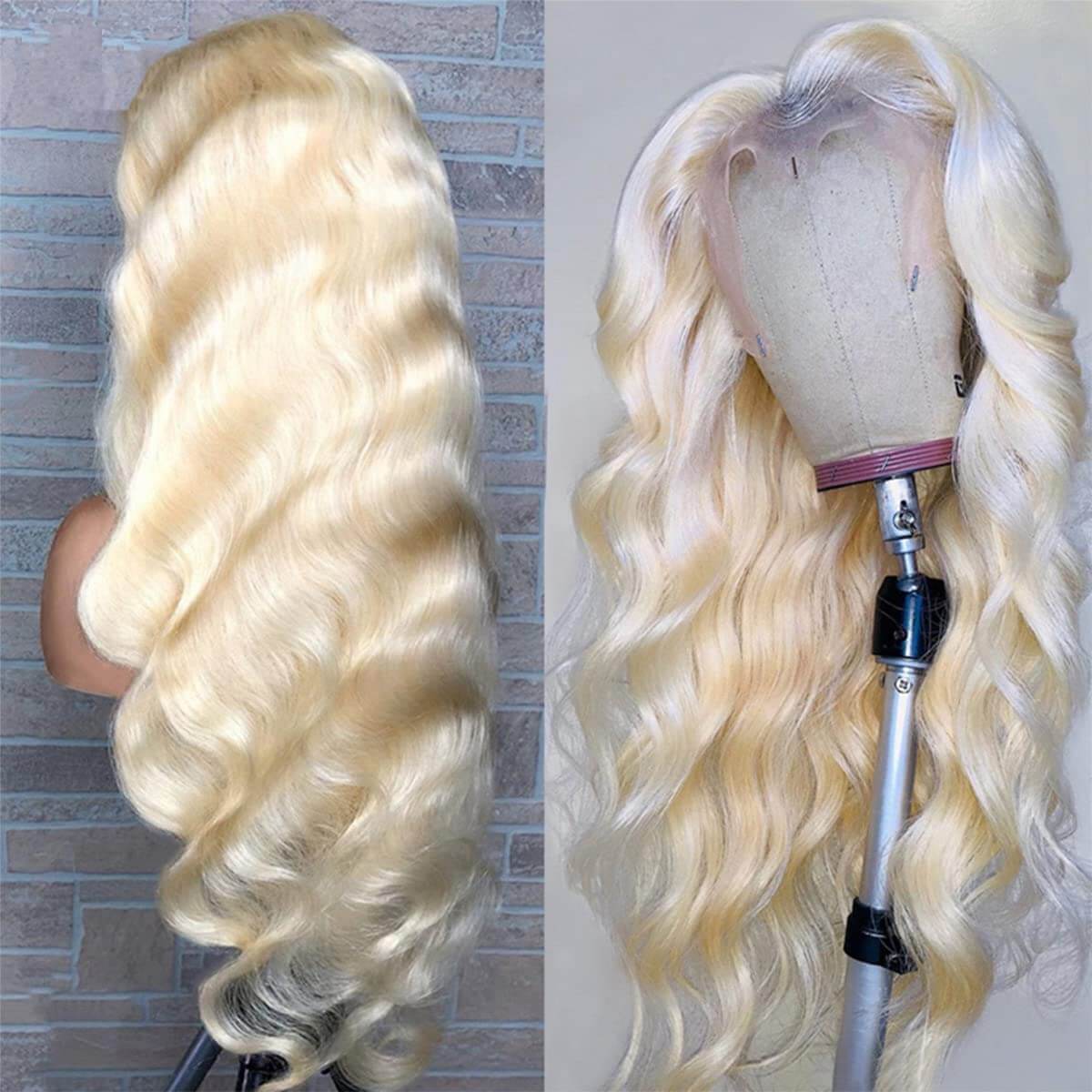 Long Blonde Wavy Wig 13x6 Lace Front Body Wave Human Hair