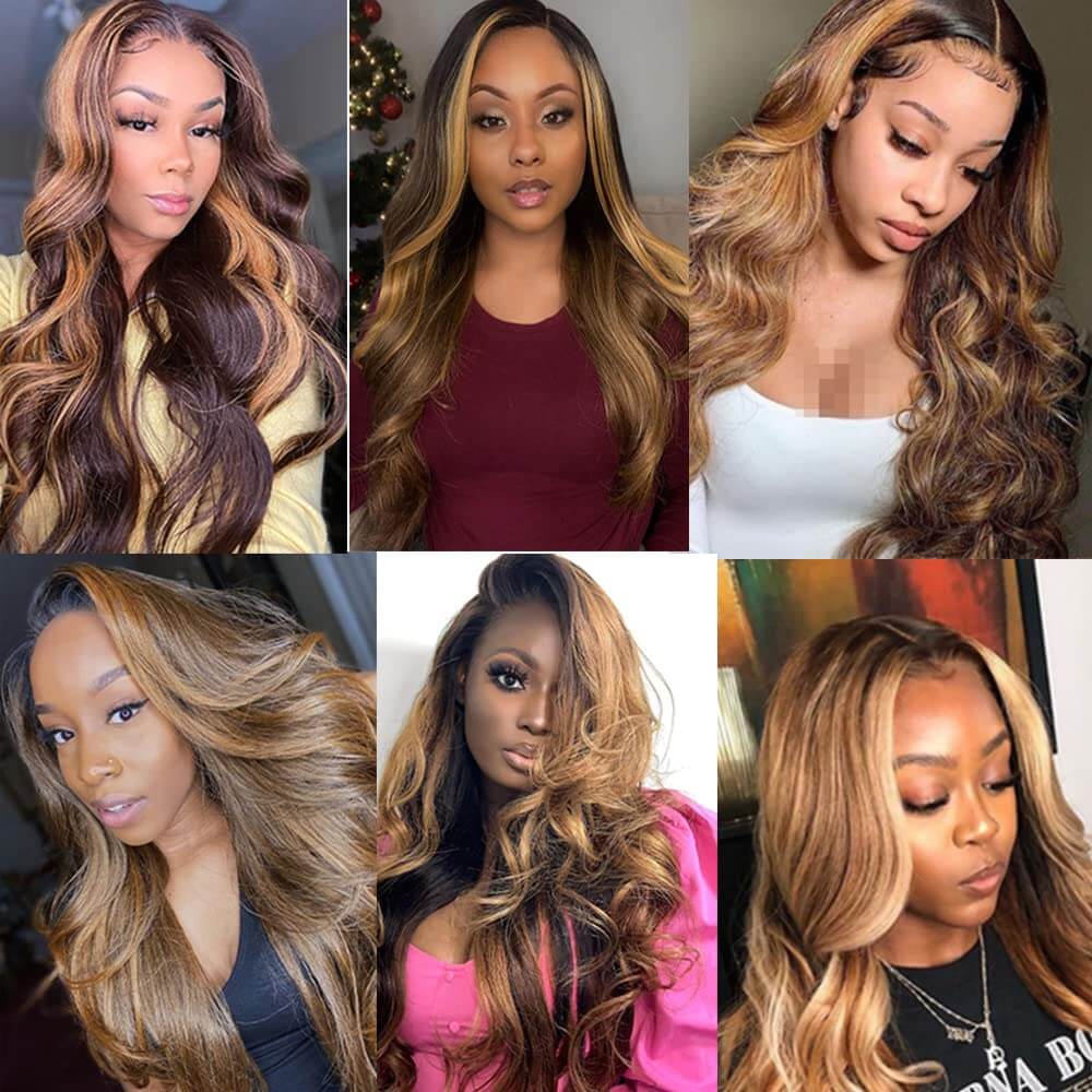 Honey Brown Hair Bundles with Highlights Soft Natural Look