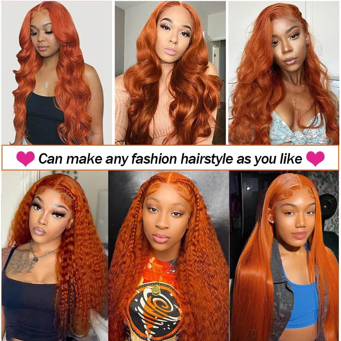 Body Wave Hair Ginger Bundles with Closure
