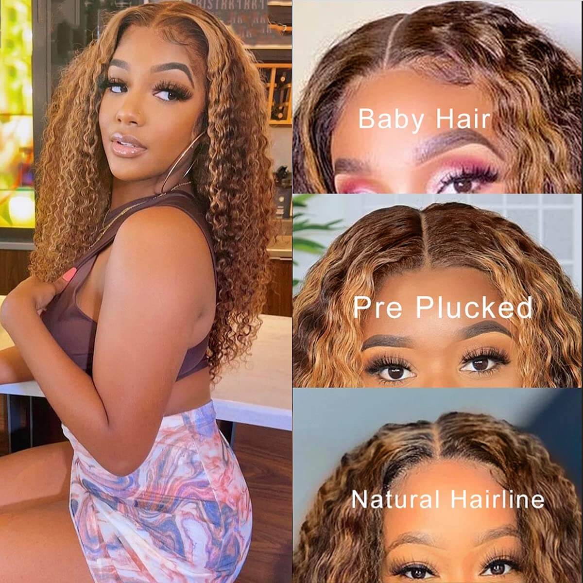 Honey Blonde Highlight Wig 13x4 Lace Front Human Hair Glow