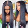 2x6 Lace Closure Straight Human Hair Wig Sleek Look Natural