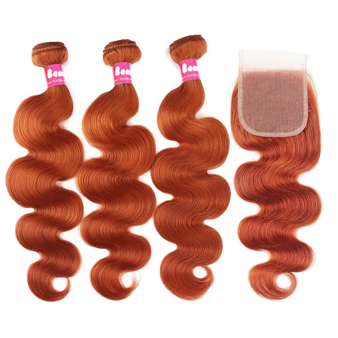 Body Wave Hair Ginger Bundles with Closure