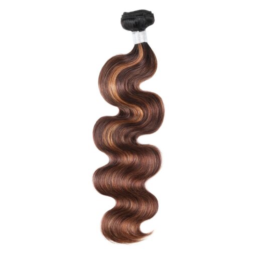 Honey Brown Human Hair Bundles Soft Shine Natural Color