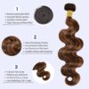 Honey Brown Human Hair Bundles Soft Shine Natural Color