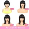 Black Bob with Fringe Wig Sleek Stylish Easy-to-Wear Look
