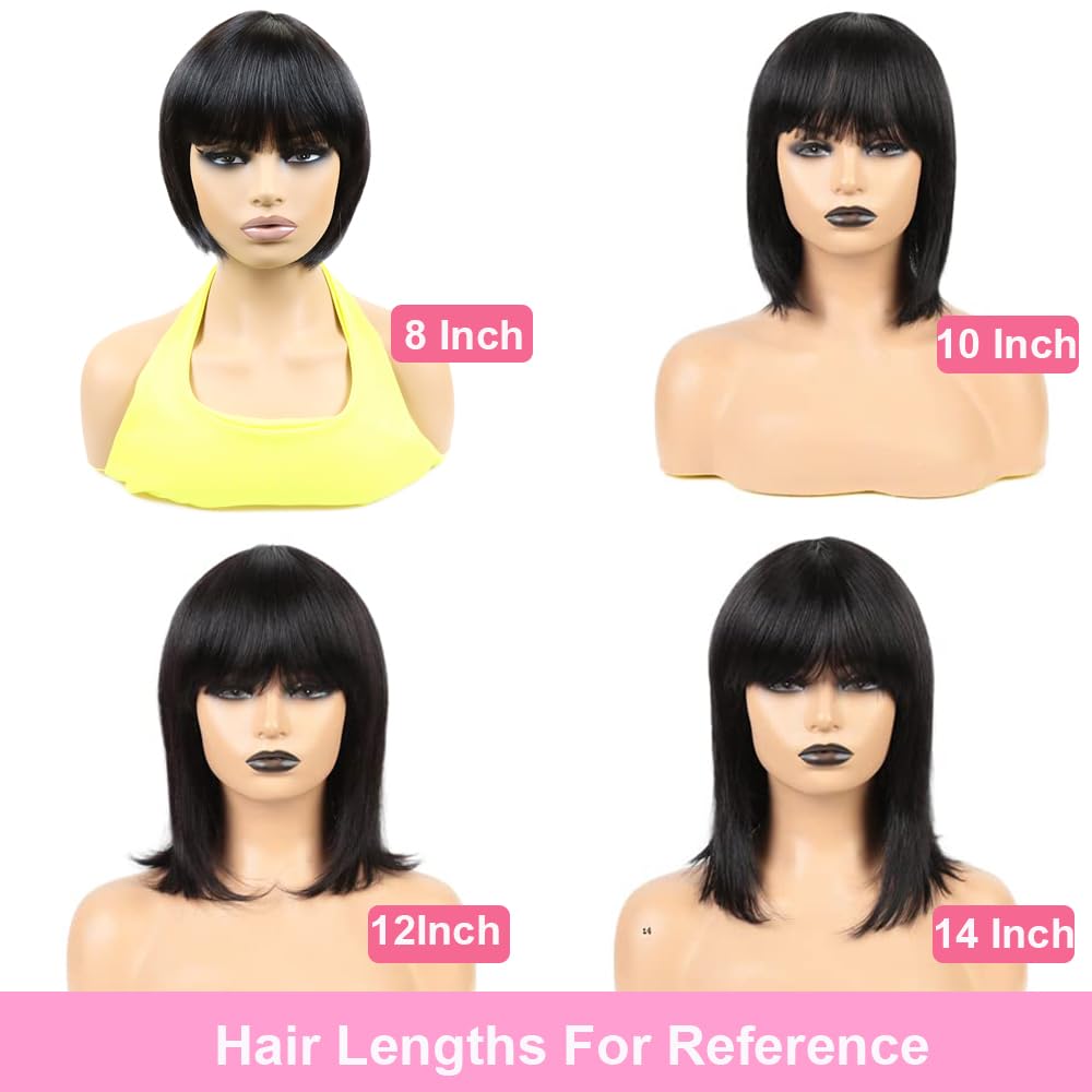 Black Bob with Fringe Wig Sleek Stylish Easy-to-Wear Look