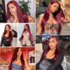 Burgundy Lace Front Wig 13x4 Straight Hair Bold Sleek Look