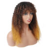 Curly Wig Blonde Ombre Three Color Human Hair Natural Look