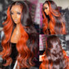 13x4 Lace Front Ginger Highlight Wig Body Wave for Glam