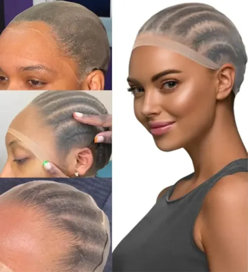 Bald Wig Cap HD Transparent Skin like Stretchy Breathable