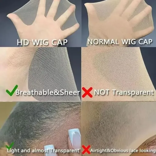 Bald Wig Cap HD Transparent Skin like Stretchy Breathable
