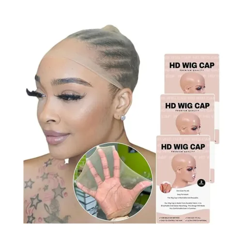 Bald Wig Cap HD Transparent Skin like Stretchy Breathable
